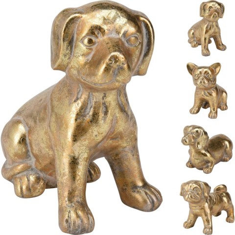 CANE TERRACOTTA ORO H18 4 ASSORTITI